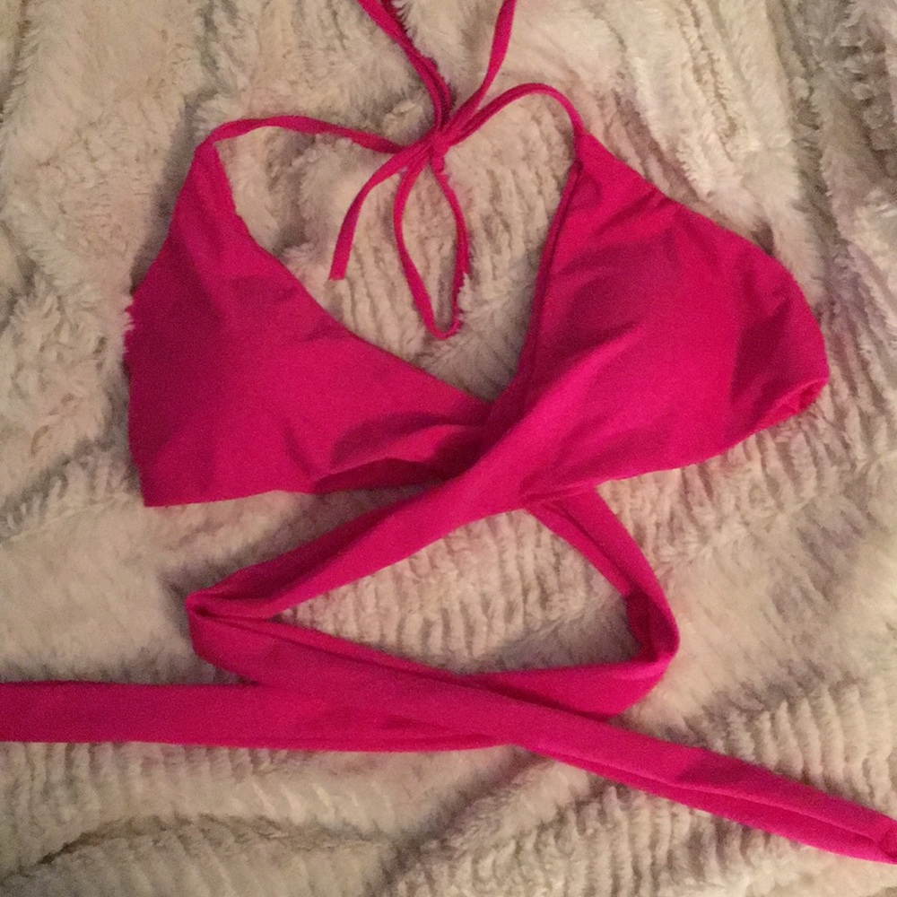 Pink wrap bikini top 👙